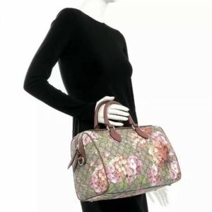 Gucci GG Supreme Boston Blooms Medium Bag Satchel